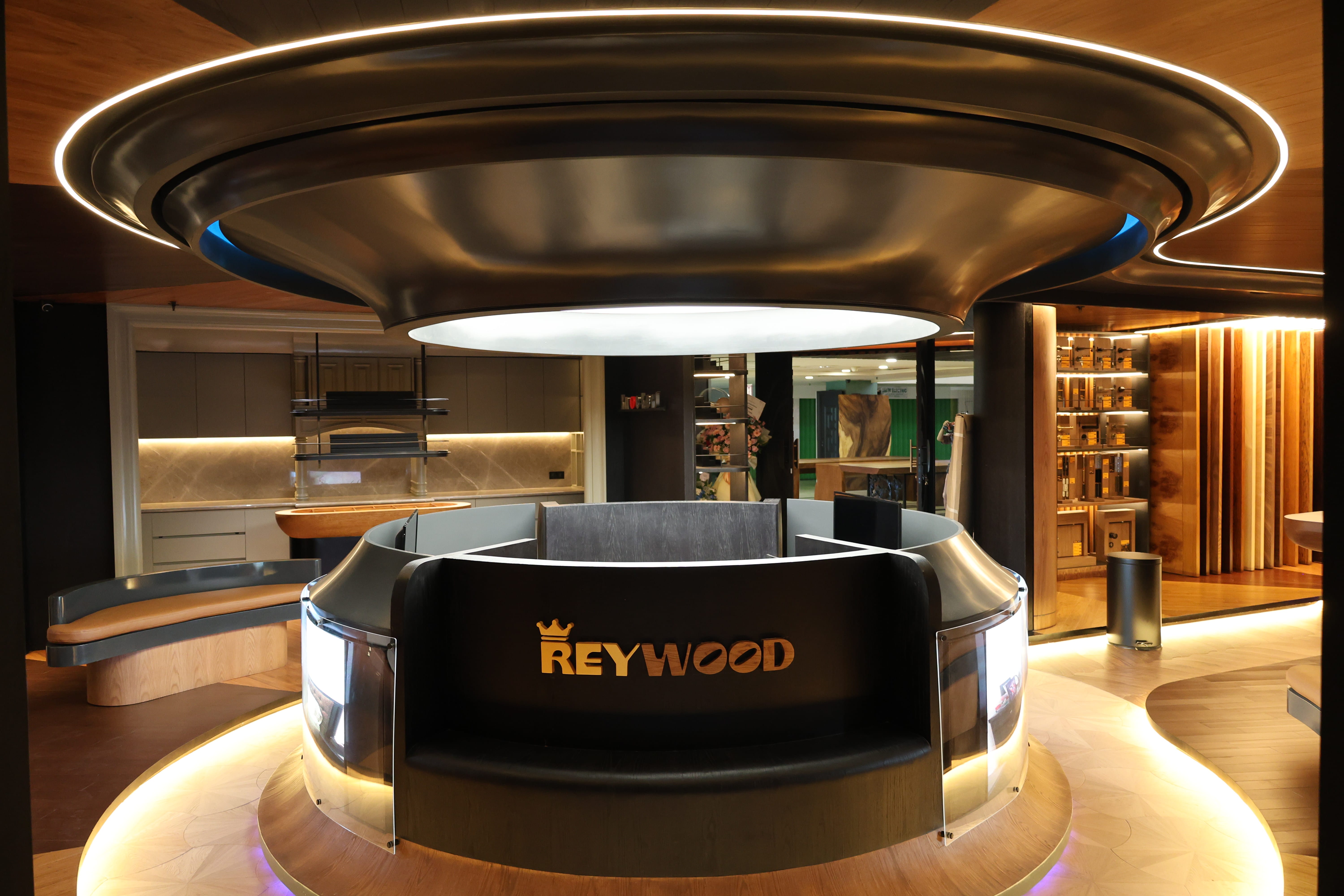 Reywood Indonesia main reception desk at showroom Jakarta